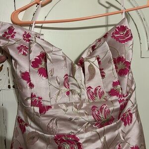 Fate Pink and Cream Floral Dress